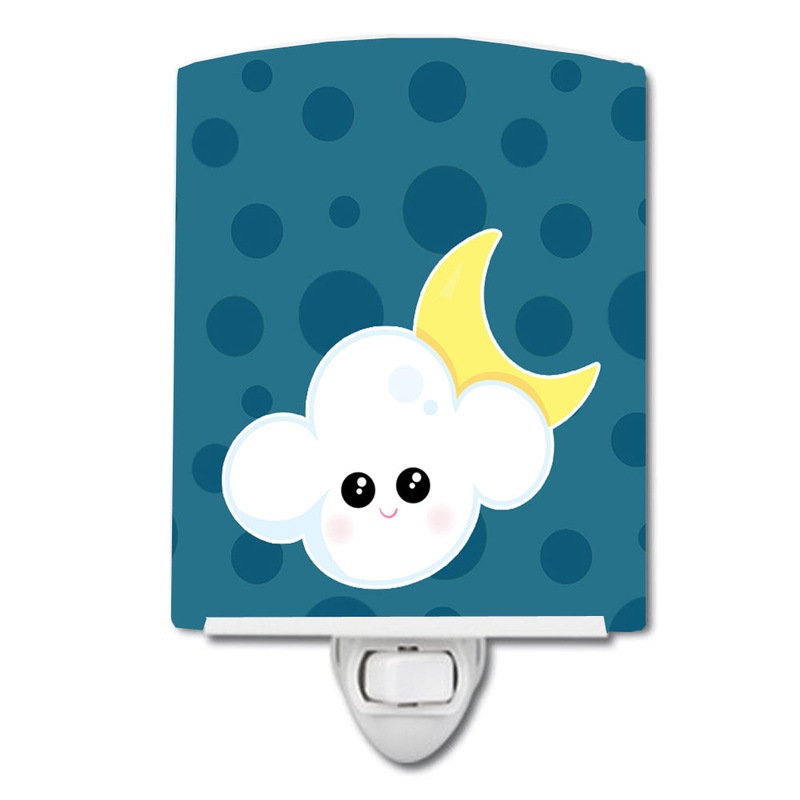 Weather Cloudy Moon Face Ceramic Night Light BB7154CNL
