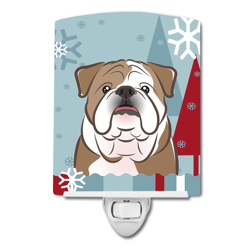 Winter Holiday English Bulldog  Ceramic Night Light BB1715CNL