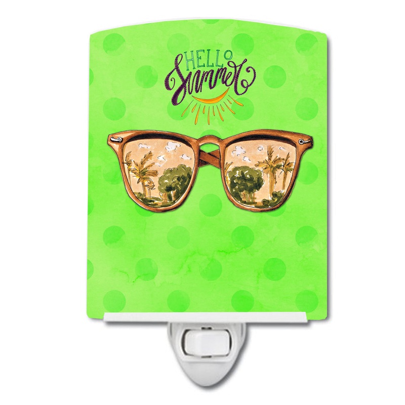 Beach Sunglasses Green Polkadot Ceramic Night Light BB8205CNL