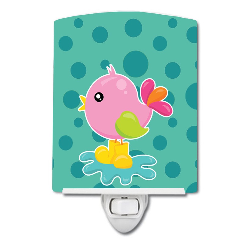 Bird in Rainboots and Puddle Ceramic Night Light BB7103CNL