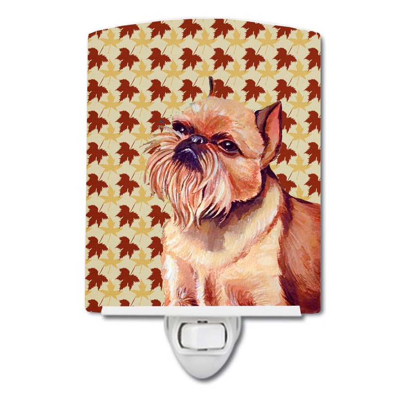 Brussels Griffon Fall Leaves Portrait Ceramic Night Light LH9089CNL