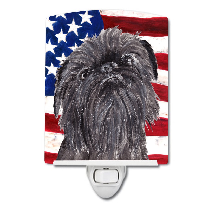 Brussels Griffon with American Flag Ceramic Night Light SC9517CNL