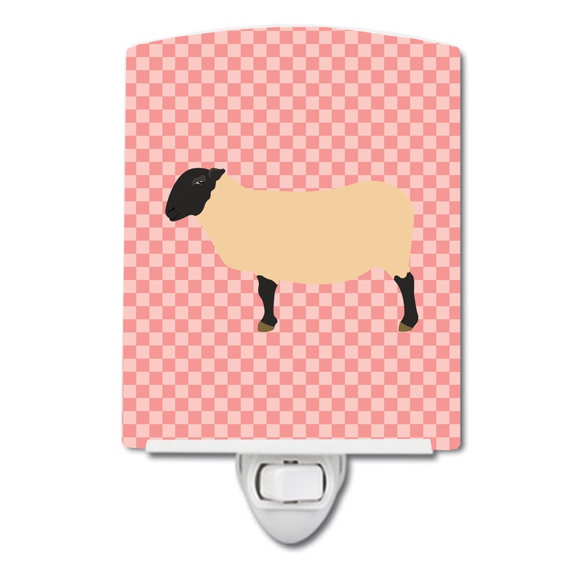 Suffolk Sheep Pink Check Ceramic Night Light BB7972CNL