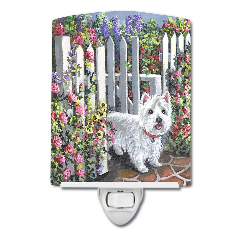 Westie At the Gate Ceramic Night Light PPP3199CNL