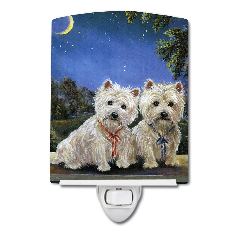 Westie Moonlight Stroll Ceramic Night Light PPP3122CNL
