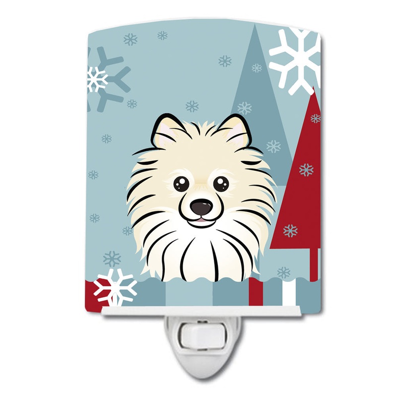 Winter Holiday Pomeranian Ceramic Night Light BB1703CNL