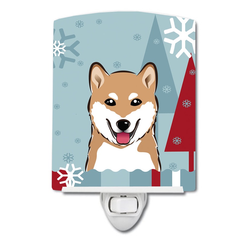 Winter Holiday Shiba Inu Ceramic Night Light BB1721CNL