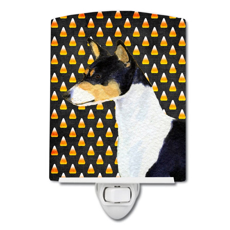 Basenji Candy Corn Halloween Portrait Ceramic Night Light SS4307CNL