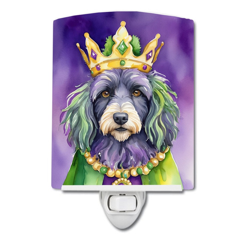 Bergamasco Sheepdog King of Mardi Gras Ceramic Night Light