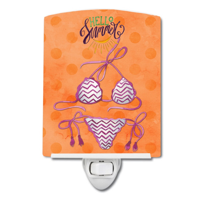 Bikini Swimsuit Orange Polkadot Ceramic Night Light BB8203CNL
