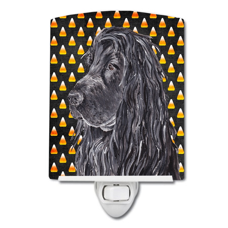 Black Cocker Spaniel  Candy Corn Halloween Ceramic Night Light SC9527CNL