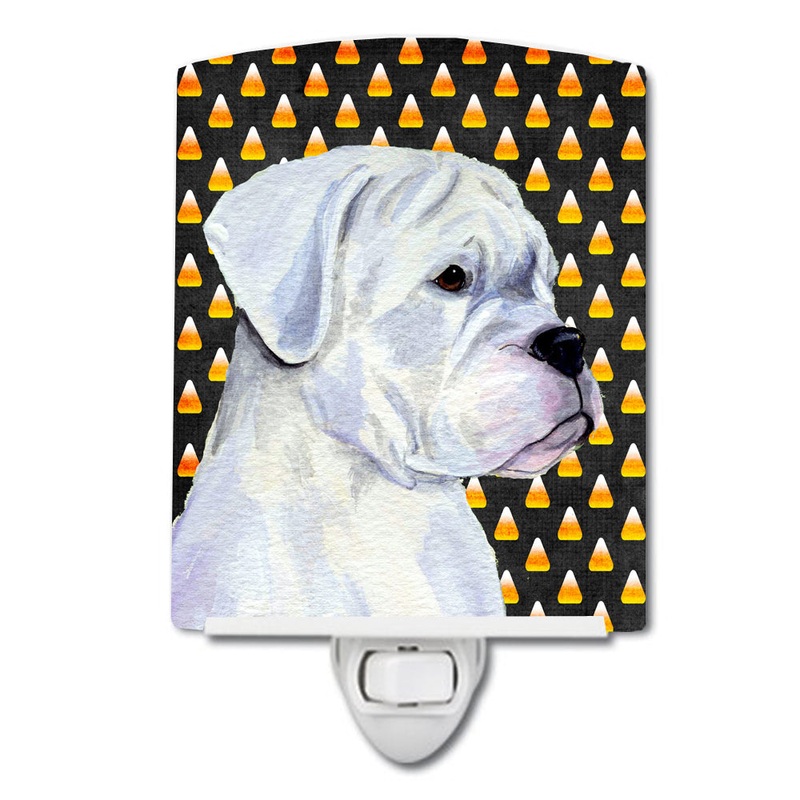 Boxer White Candy Corn Halloween Portrait Ceramic Night Light SS4302CNL