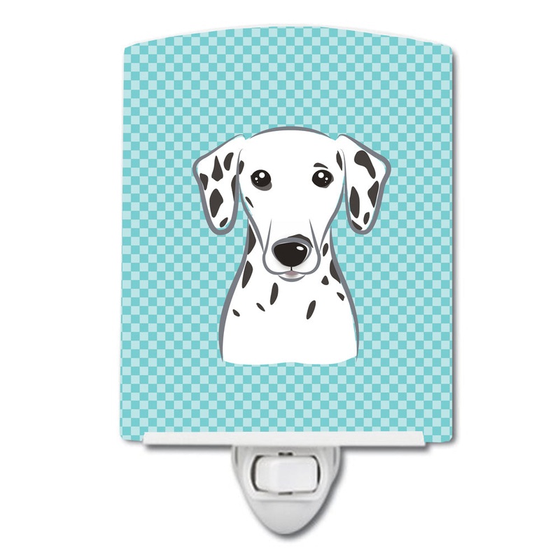 Checkerboard Blue Dalmatian Ceramic Night Light BB1148CNL