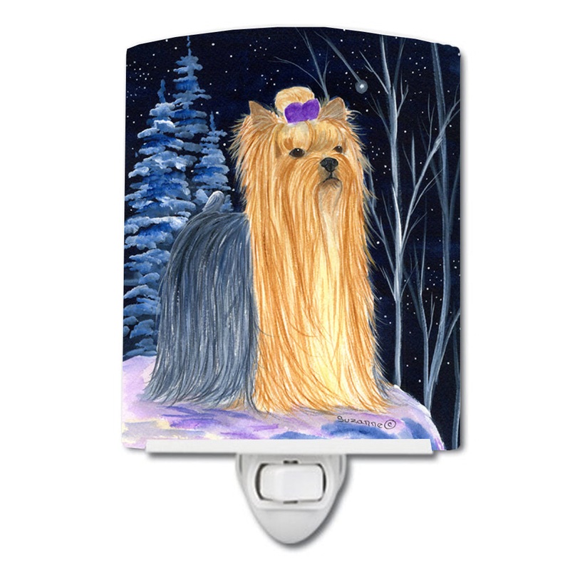 Starry Night Yorkie Ceramic Night Light SS8365CNL