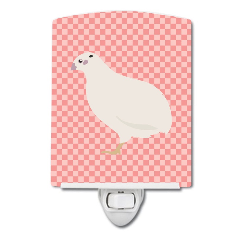 Texas Quail Pink Check Ceramic Night Light BB7957CNL