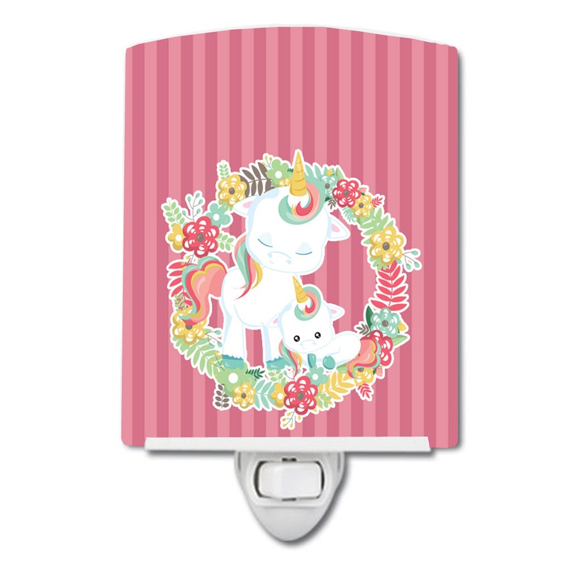 Unicorn and Flowers Ceramic Night Light BB8772CNL