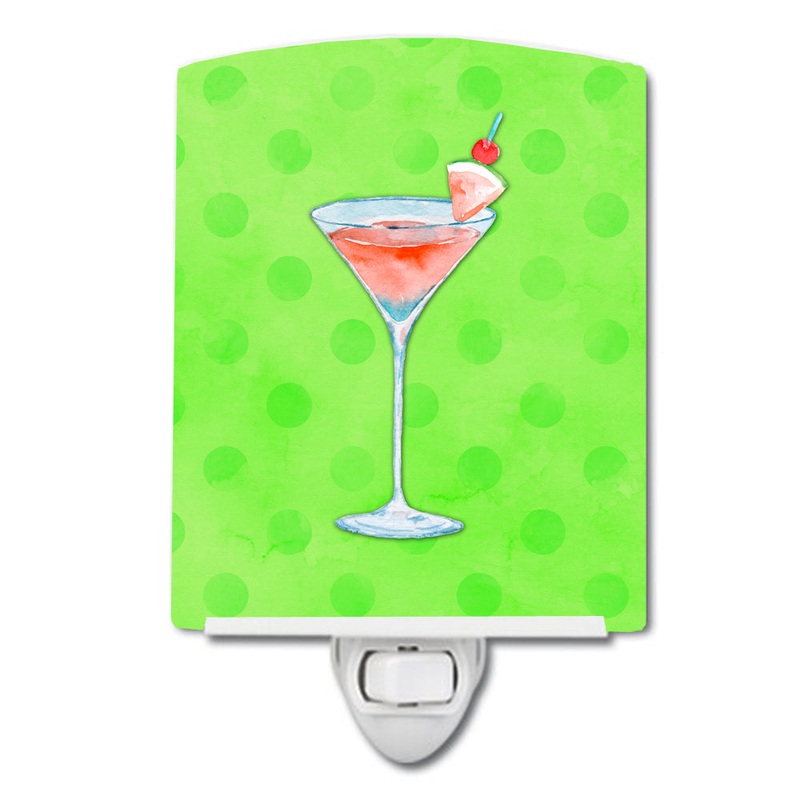 Summer Martini Green Polkadot Ceramic Night Light BB8215CNL