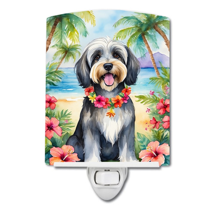 Tibetan Terrier Luau Ceramic Night Light