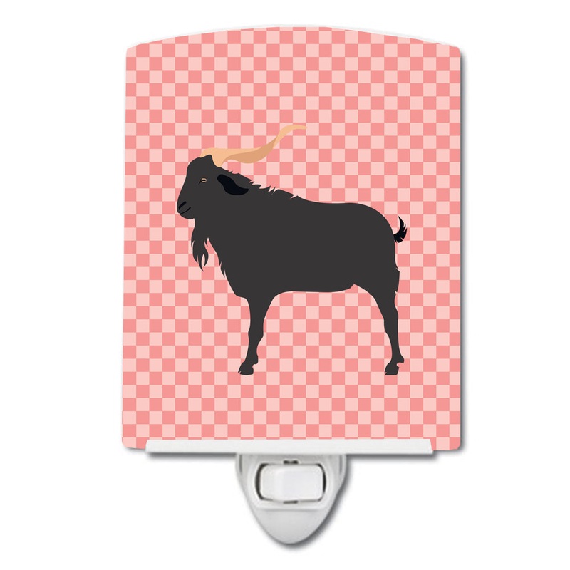 Verata Goat Pink Check Ceramic Night Light BB7882CNL