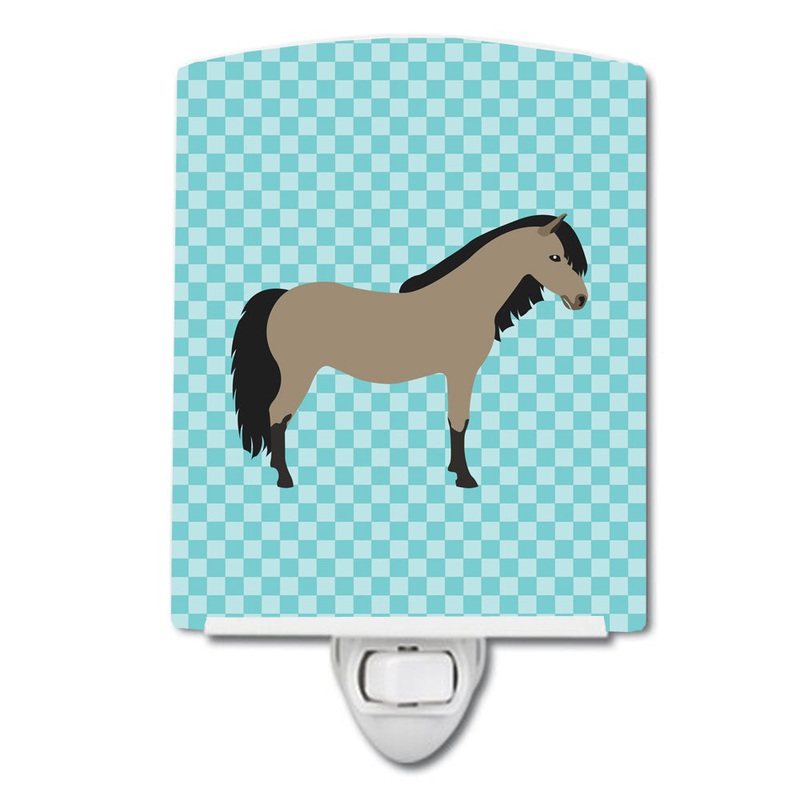 Welsh Pony Horse Blue Check Ceramic Night Light BB8084CNL