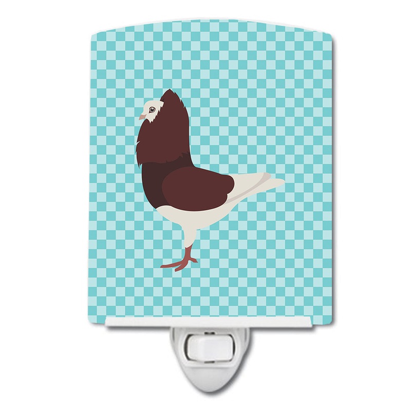 Capuchin Red Pigeon Blue Check Ceramic Night Light BB8122CNL