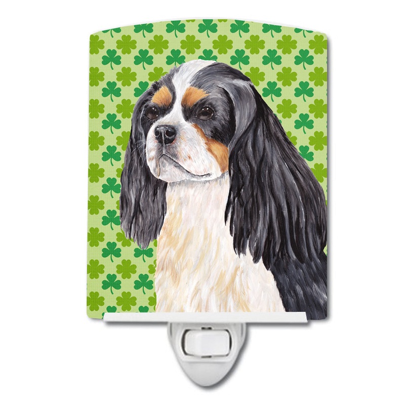 Cavalier Spaniel St. Patrick's Day Shamrock Portrait Ceramic Night Light SC9311CNL