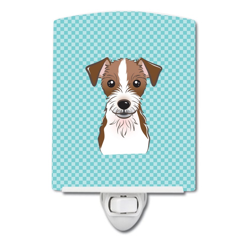 Checkerboard Blue Jack Russell Terrier Ceramic Night Light BB1140CNL