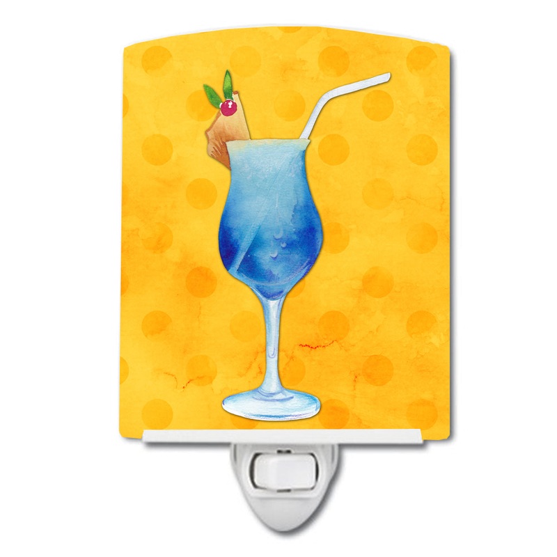 Summer Cocktail Yellow Polkadot Ceramic Night Light BB8232CNL