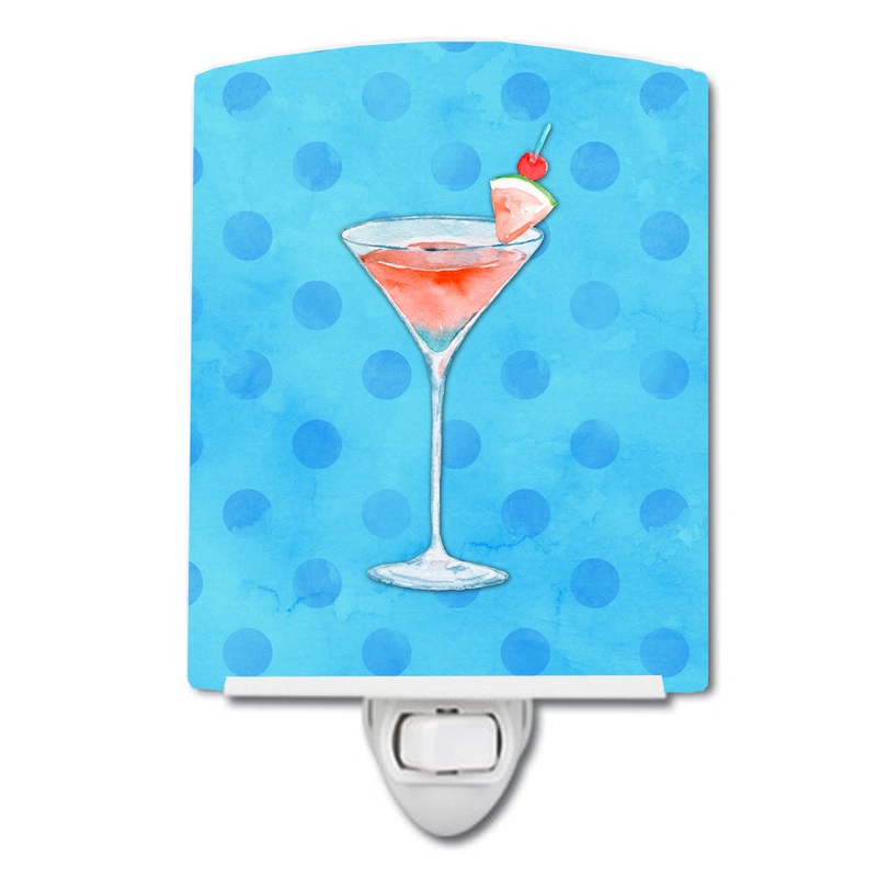 Summer Martini Blue Polkadot Ceramic Night Light BB8216CNL