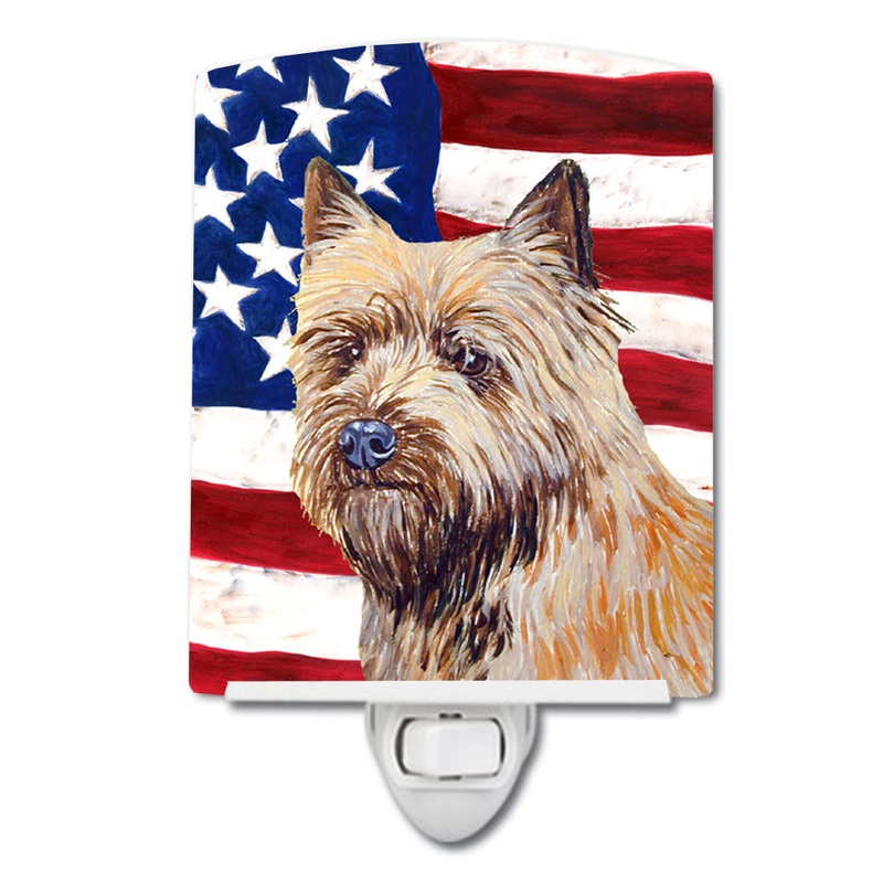 USA American Flag with Cairn Terrier Ceramic Night Light LH9020CNL