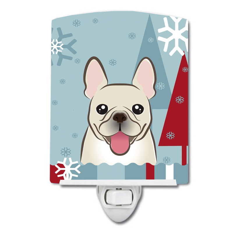 Winter Holiday French Bulldog Ceramic Night Light BB1734CNL