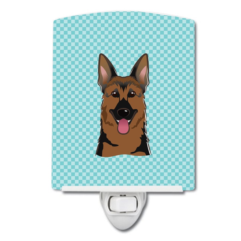 Checkerboard Blue German Shepherd Ceramic Night Light BB1149CNL