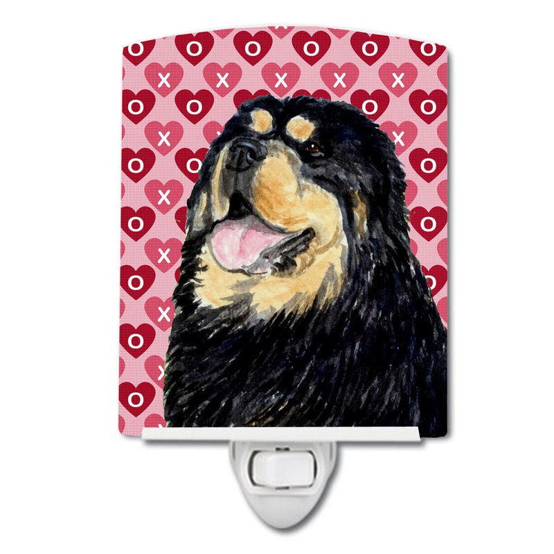 Tibetan Mastiff Hearts Love Valentine's Day Ceramic Night Light SS4512CNL