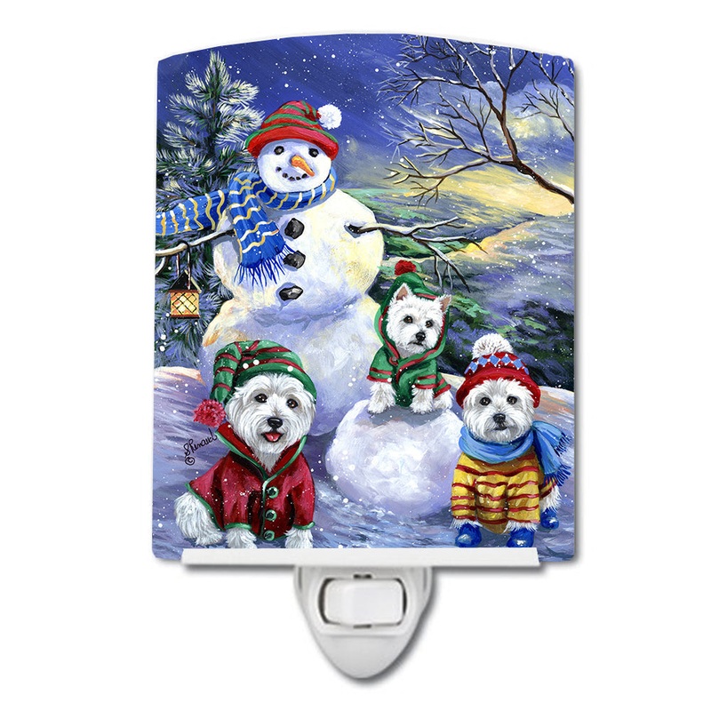 Westie Holiay Snowballs Ceramic Night Light PPP3208CNL