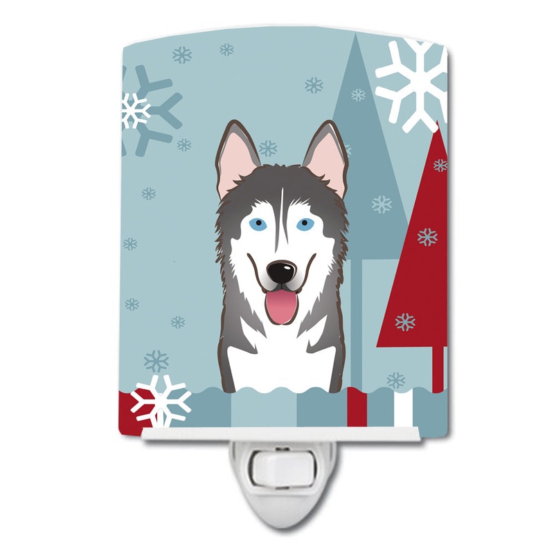 Winter Holiday Alaskan Malamute Ceramic Night Light BB1714CNL