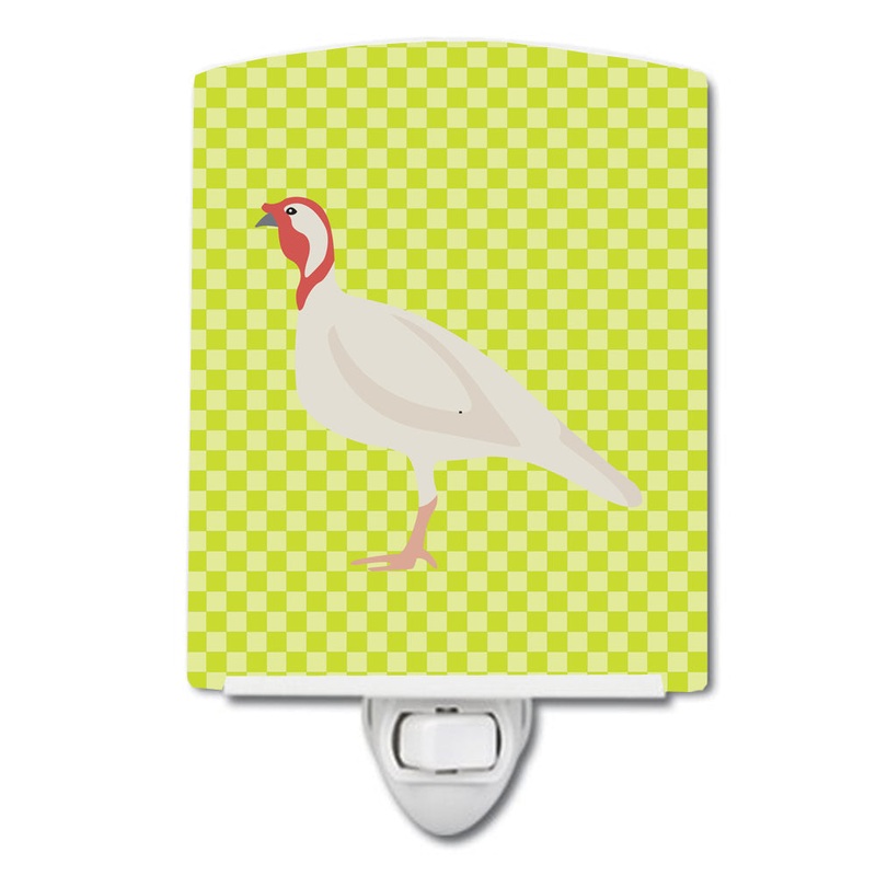 Beltsville Small White Turkey Hen Green Ceramic Night Light BB7815CNL