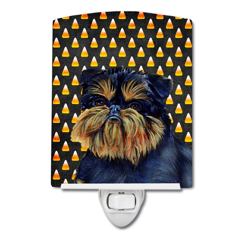 Brussels Griffon Candy Corn Halloween Portrait Ceramic Night Light LH9049CNL