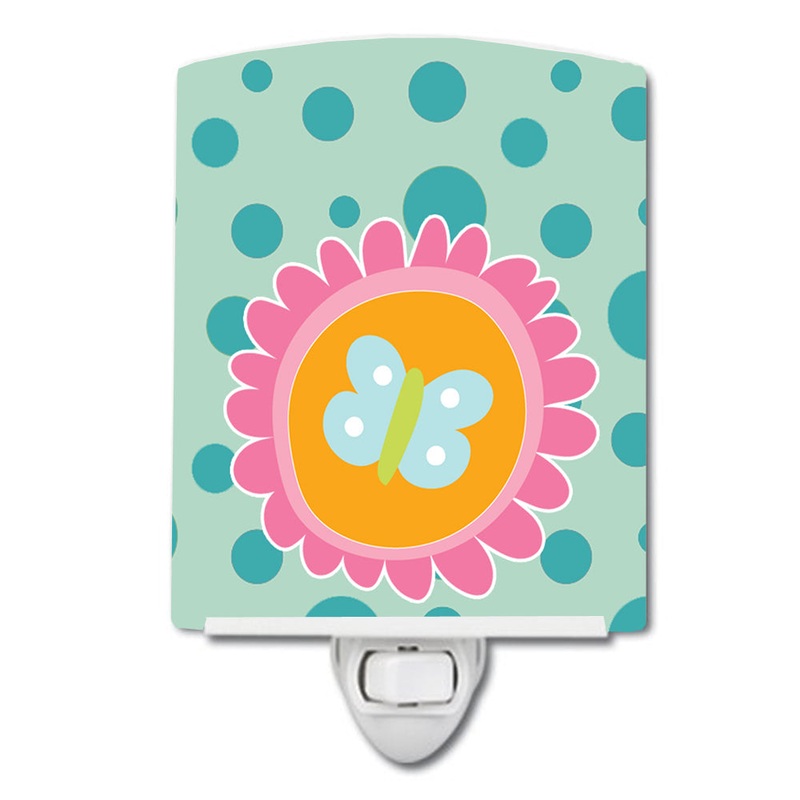 Butterfly in Polkadots Ceramic Night Light BB9113CNL
