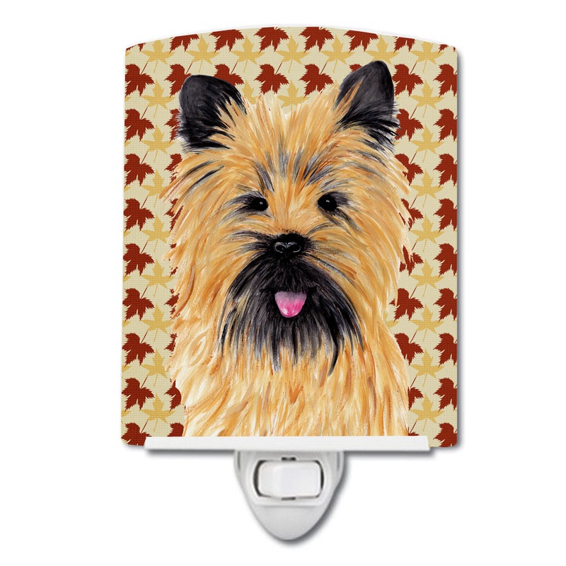 Cairn Terrier Fall Leaves Portrait Ceramic Night Light SC9215CNL