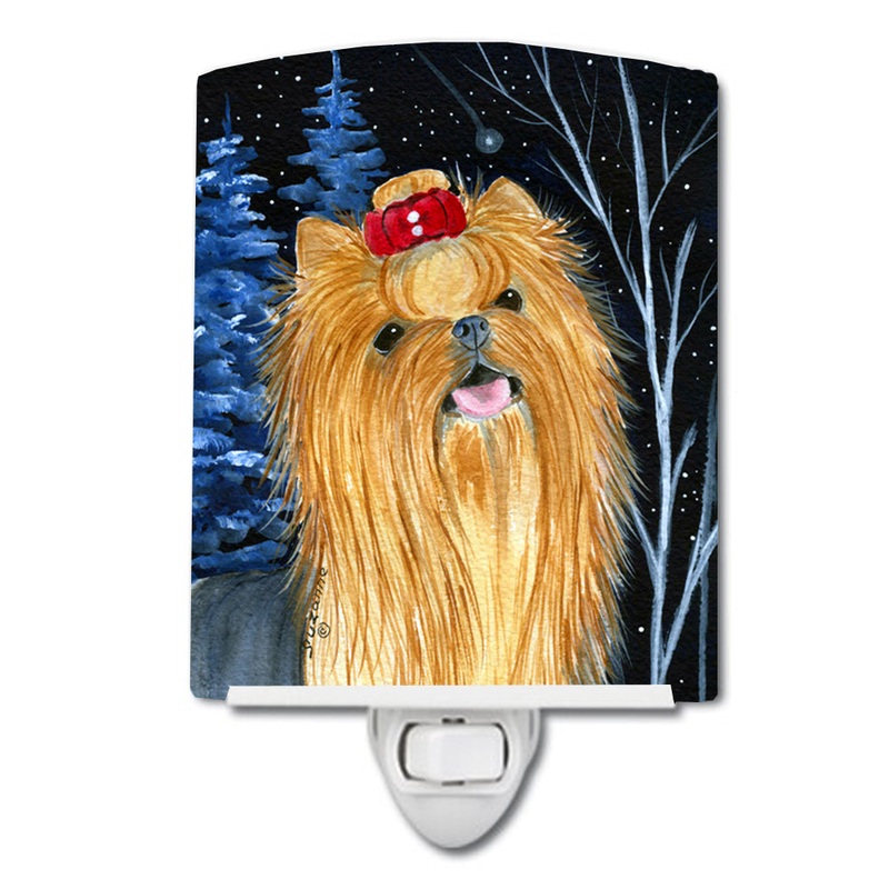 Starry Night Yorkie Ceramic Night Light SS8413CNL