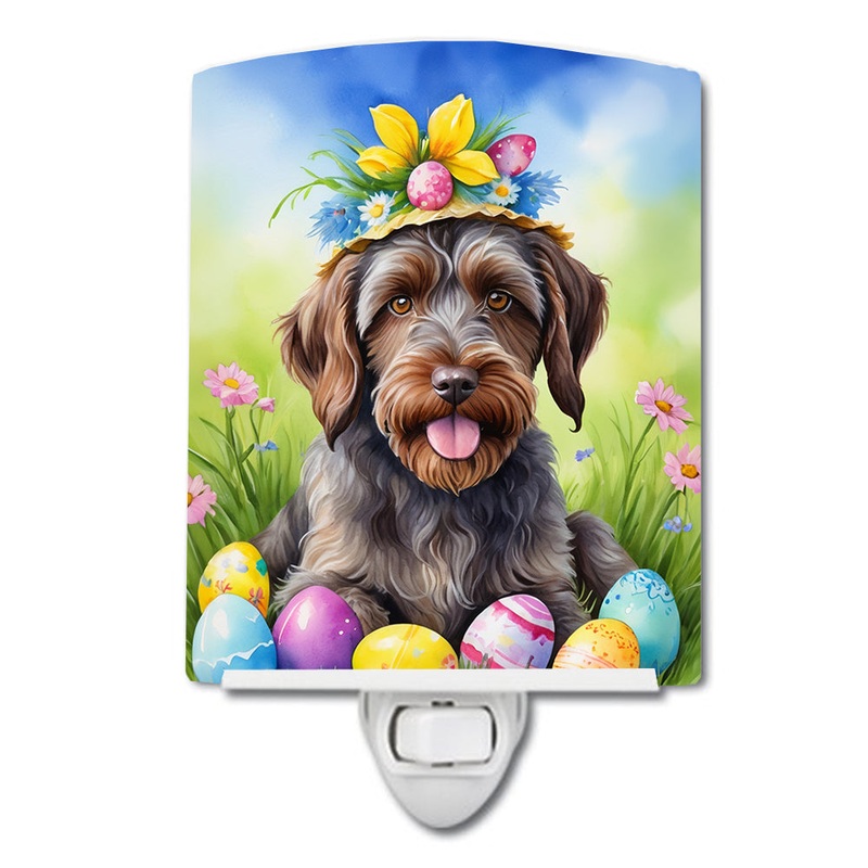 Wirehaired Pointing Griffon Easter Egg Hunt Ceramic Night Light