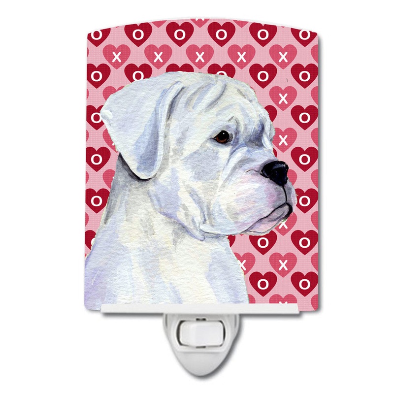 Boxer Hearts Love and Valentine's Day Portrait Ceramic Night Light SS4509CNL