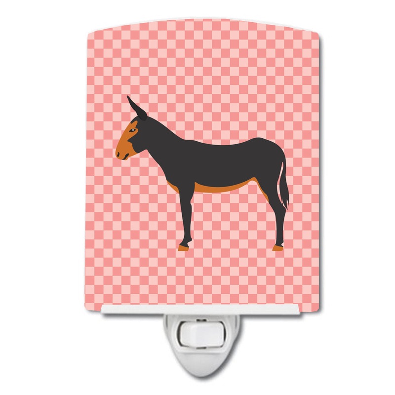 Catalan Donkey Pink Check Ceramic Night Light BB7855CNL