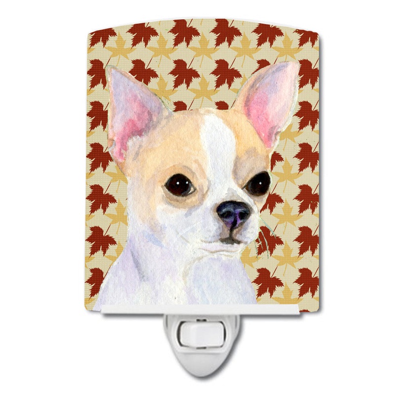 Chihuahua Fall Leaves Portrait Ceramic Night Light SS4382CNL
