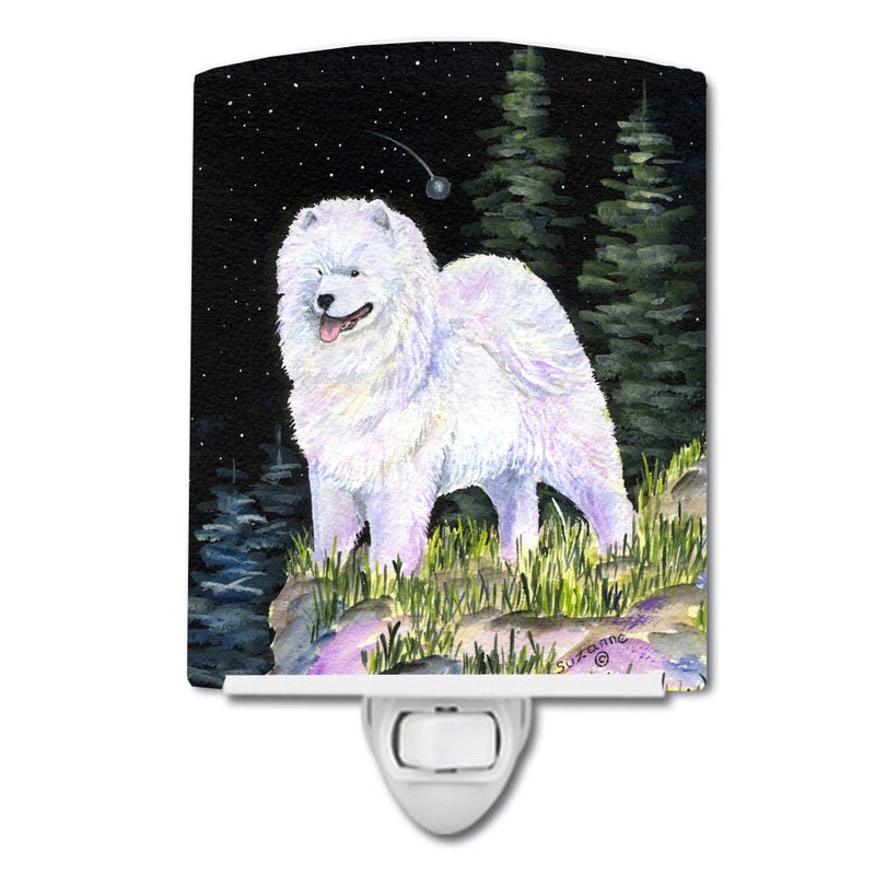 Starry Night Samoyed Ceramic Night Light SS8498CNL