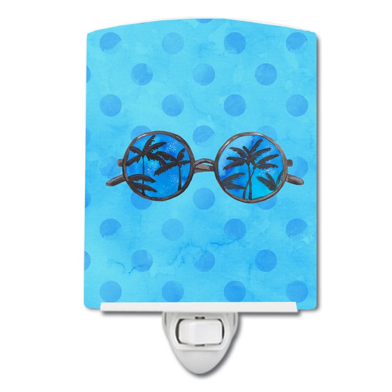 Sunglasses Blue Polkadot Ceramic Night Light BB8176CNL