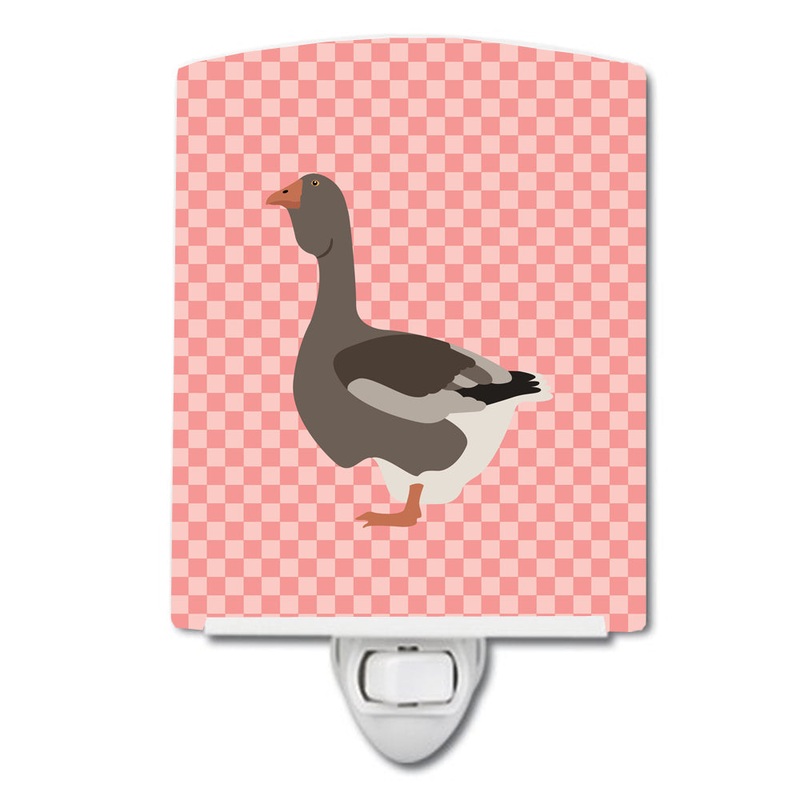 Toulouse Goose Pink Check Ceramic Night Light BB7897CNL
