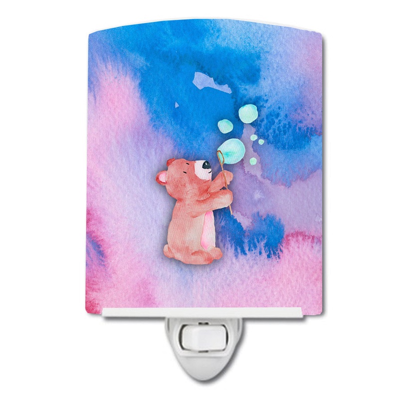 Bear and Bubbles Watercolor Ceramic Night Light BB7347CNL