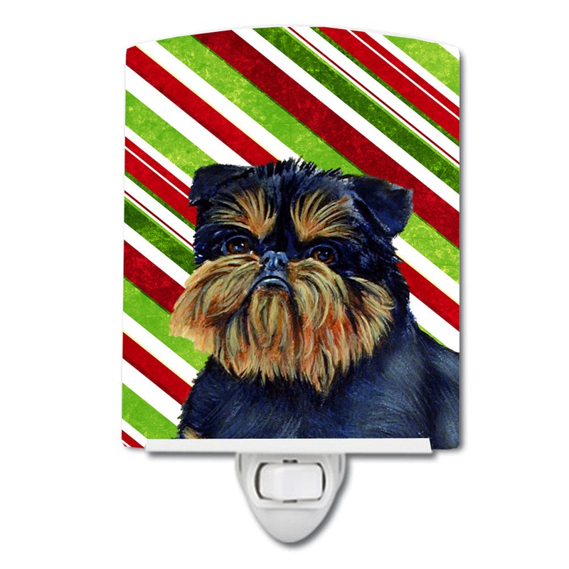 Brussels Griffon Candy Cane Holiday Christmas Ceramic Night Light LH9253CNL