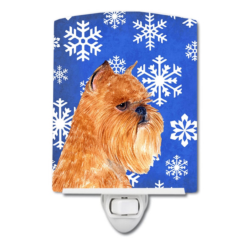 Brussels Griffon Winter Snowflakes Holiday Ceramic Night Light SS4632CNL